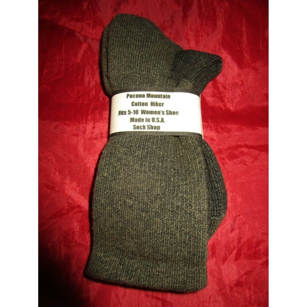 1 Pair Womens Medium Pocono Cotton Crew Boot Hiker Warm Sock 5-10 USA